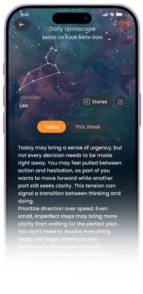 Horoscope mobile interface preview